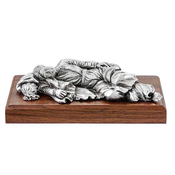 SLEEPING SAINT JOSEPH FINE PEWTER STATUE